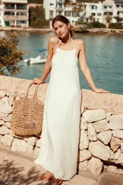Avery Halter Dress - Oatmeal EcoLinen
