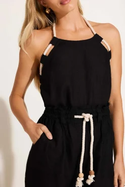 Avery Halter Top - Black EcoLinen