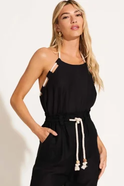 Avery Halter Top - Black EcoLinen
