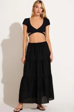 Canyon Skirt - Black EcoLinen