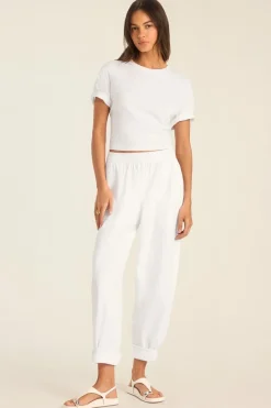Coast Crop Tee - White Cotton Jersey
