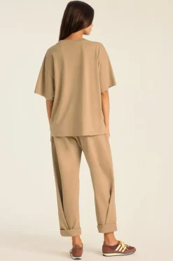 Coast Oversized Boyfriend Tee - Latte Cotton Jersey