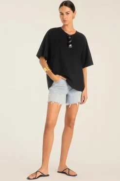 Coast Oversized Boyfriend Tee - Black Cotton Jersey