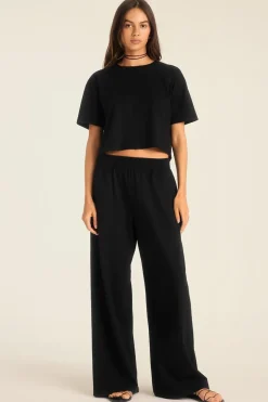 Coast Pant - Black Cotton Jersey