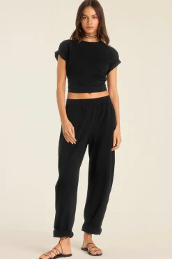 Coast Pant - Black Cotton Jersey