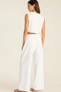 Coast Pant - White Cotton Jersey