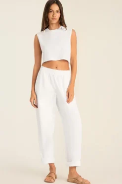 Coast Pant - White Cotton Jersey