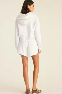 Dawn Crop Hoodie - White French Terry
