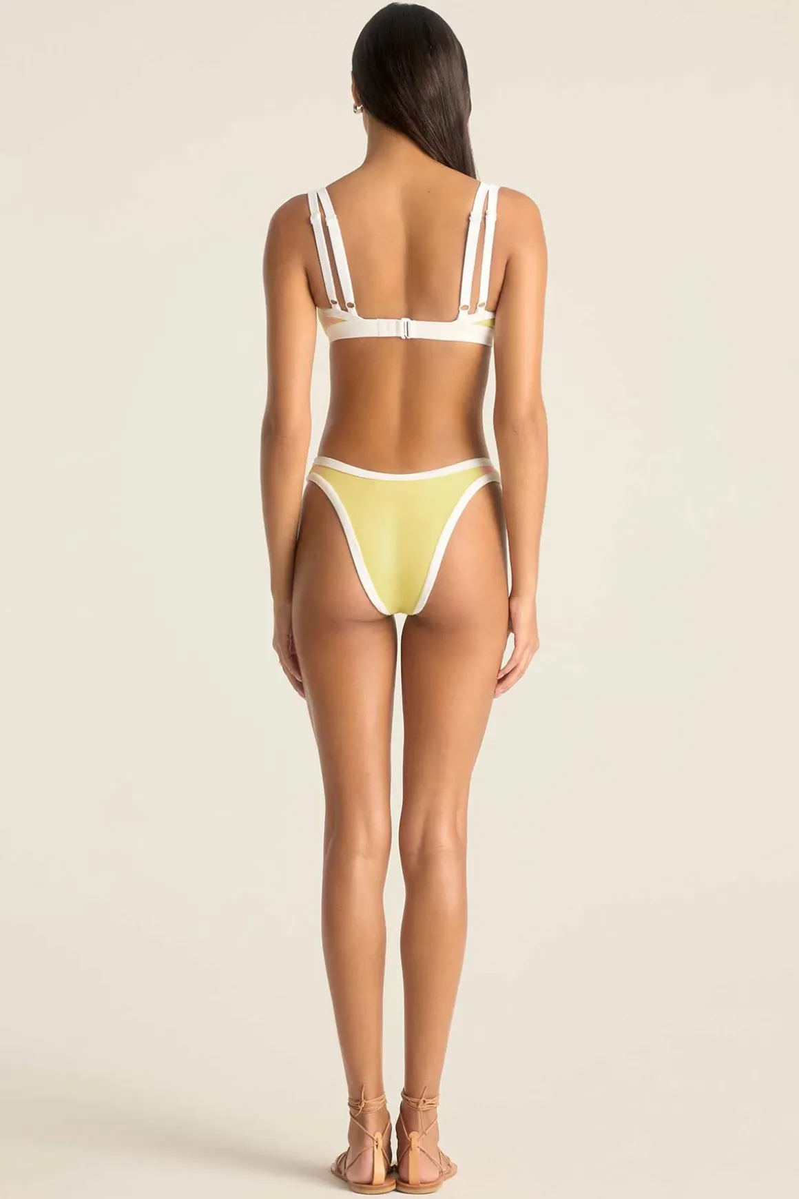 Dawn High Leg Bottom - Banana Cream Beachside Terry