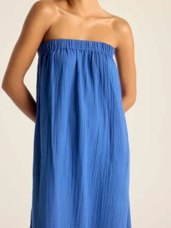 Daya Embroidered Dress - Cobalt Mykonos