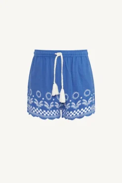 Daya Embroidered Short - Cobalt Mykonos