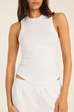 Daybreak Essential Tank - White Cotton Rib
