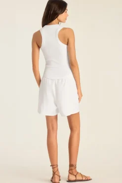 Daybreak Essential Tank - White Cotton Rib