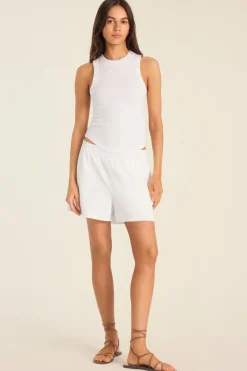 Daybreak Essential Tank - White Cotton Rib