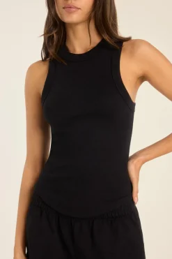 Daybreak Essential Tank - Black Cotton Rib