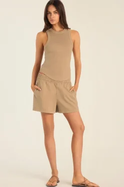 Daybreak Essential Tank - Latte Cotton Rib