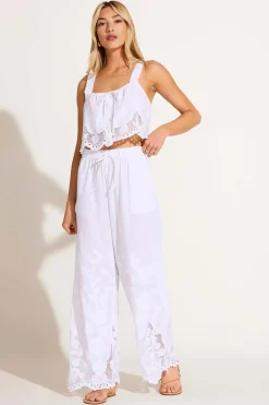 Flora Tank - White Beachside Broderie