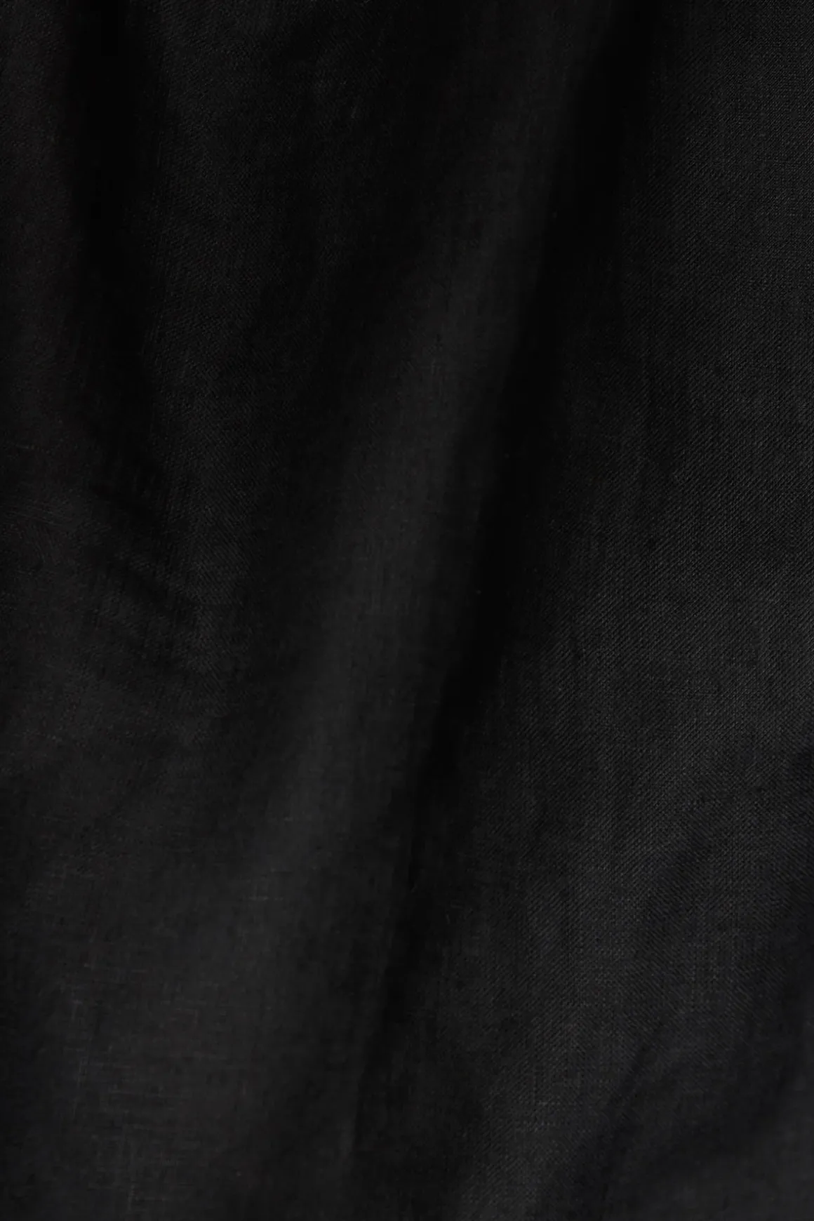 Hana Cropped Shirt - Black EcoLinen