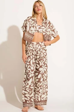 Hana Cropped Shirt - Desert Flower EcoLinen