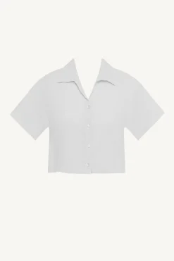 Hana Cropped Shirt - White EcoLinen