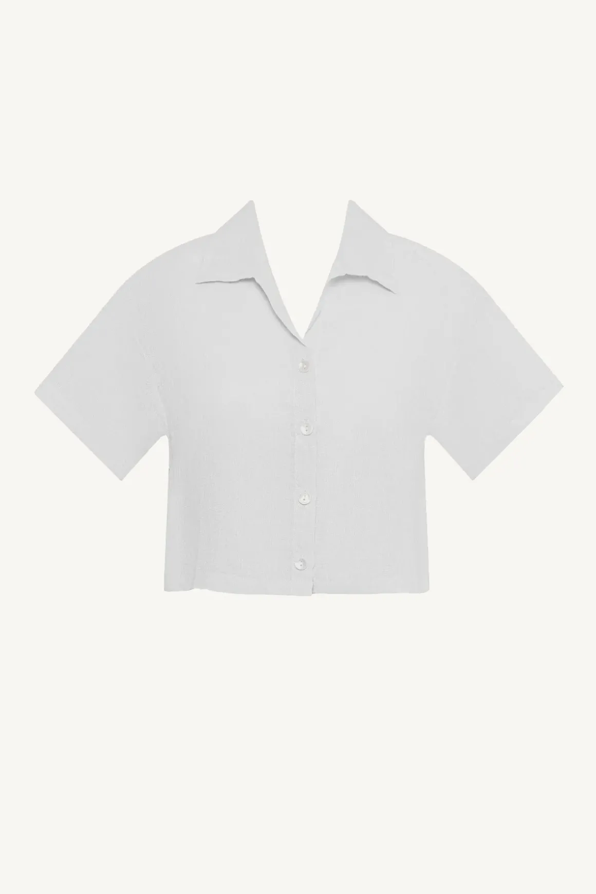 Hana Cropped Shirt - White EcoLinen