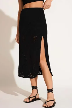 Harper Skirt - Black Calico Crochet