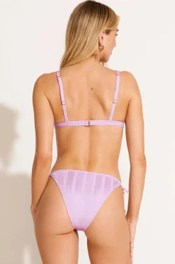 Moss Bralette Top - Orchid Shiny Stripe