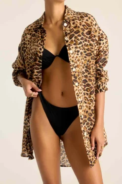 Playa Boyfriend Shirt Lux Leopard EcoLinen