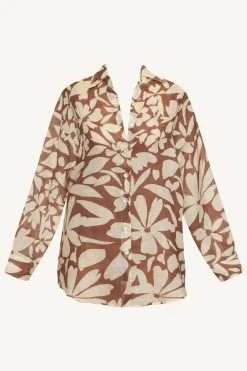 Playa Linen Boyfriend Shirt - Desert Flower EcoLinen