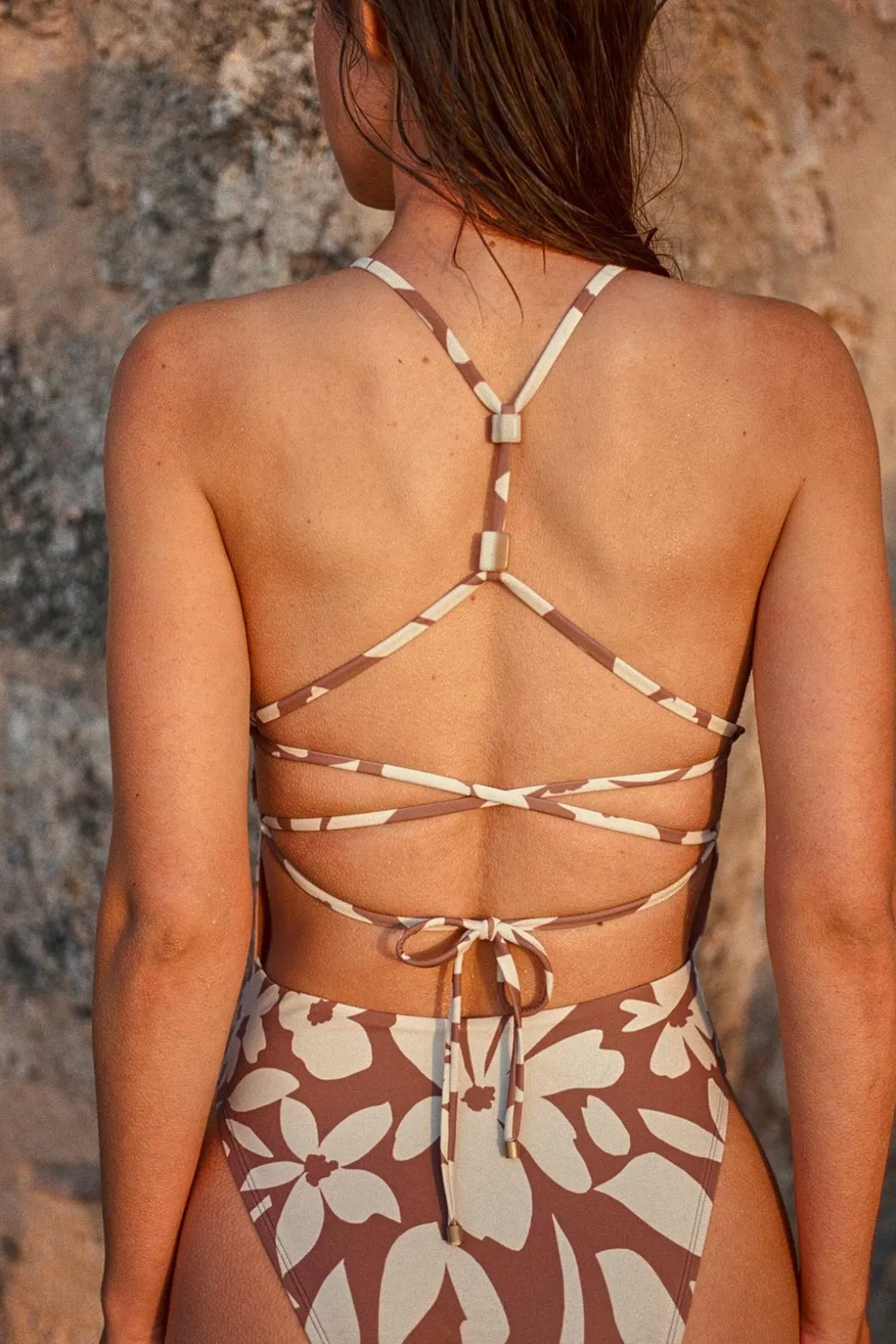 Terra High Neck One Piece - Desert Flower ReLux