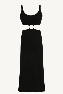 The Icon Cutout Dress - Black Organic Rib
