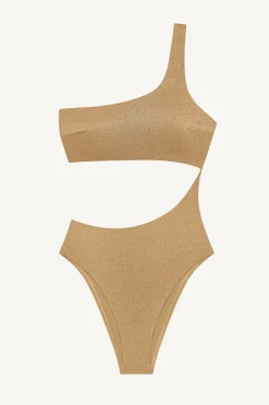 Vitamin A Aden Cut Out One Piece Golden Glow Metallic