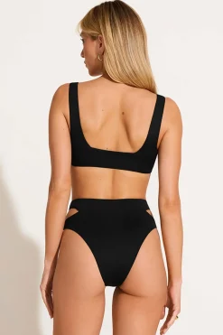 Vitamin A Amara High Waist Bottom Black EcoLux