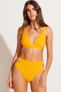 Vitamin A Amara High Waist Bottom Sunflower Pucker Rib