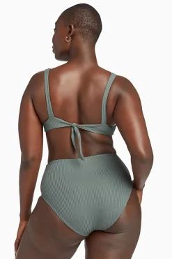 Vitamin A Barcelona High Waist Full Cut Bottom Sea Green EcoRib