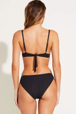 Vitamin A Cali High Leg Classic Coverage Bottom Black SuperRib