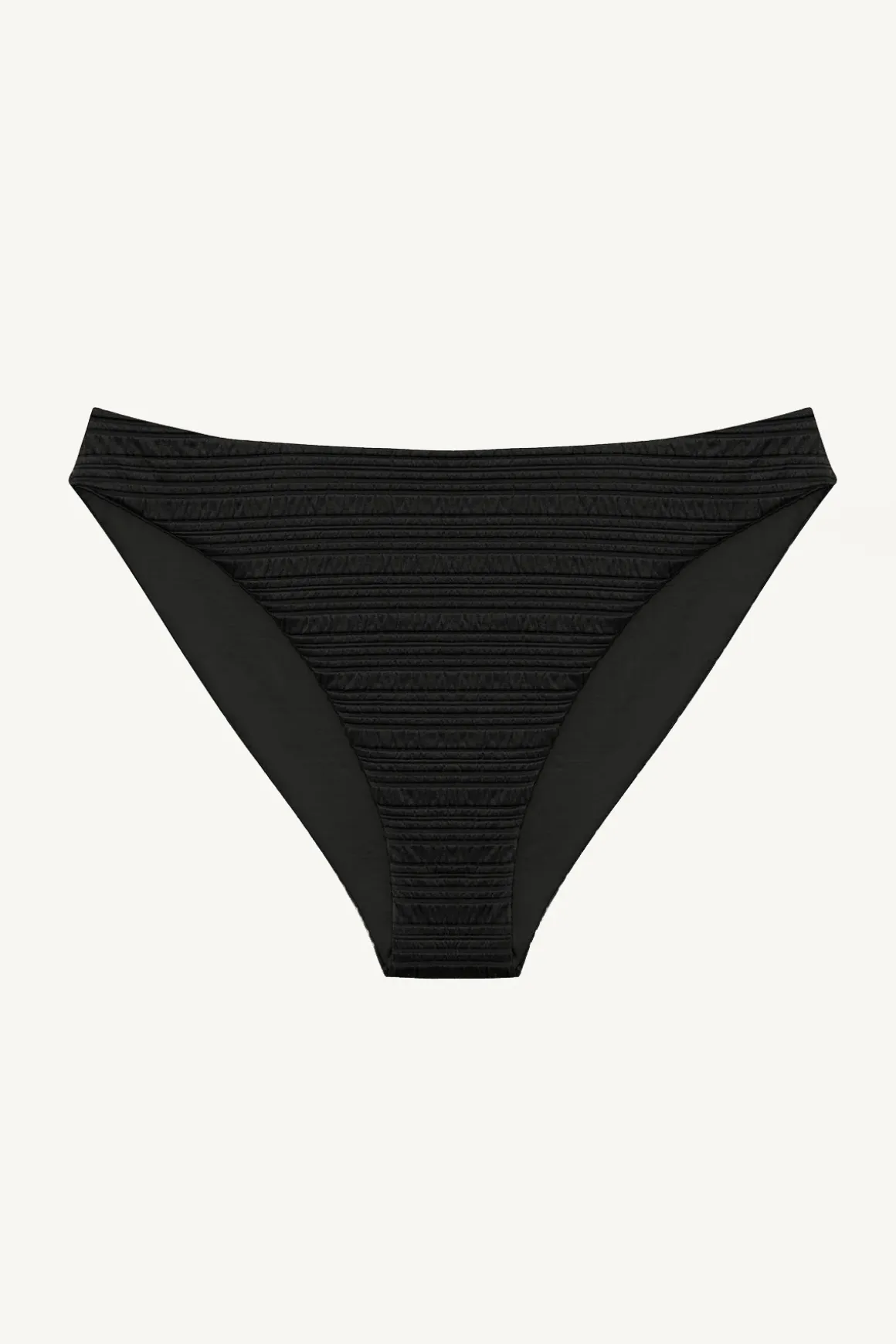 Vitamin A Cali High Leg Full Bottom Black Seersucker Stripe