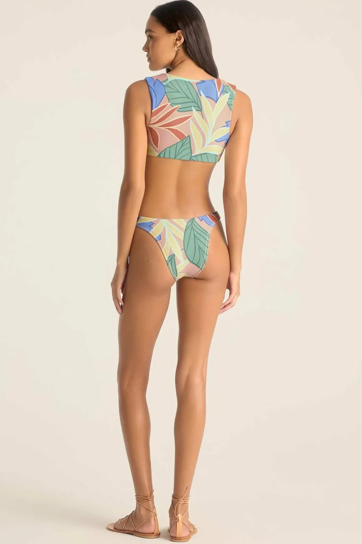 Vitamin A California High Leg Bottom Retro Jungle Crepe Texture