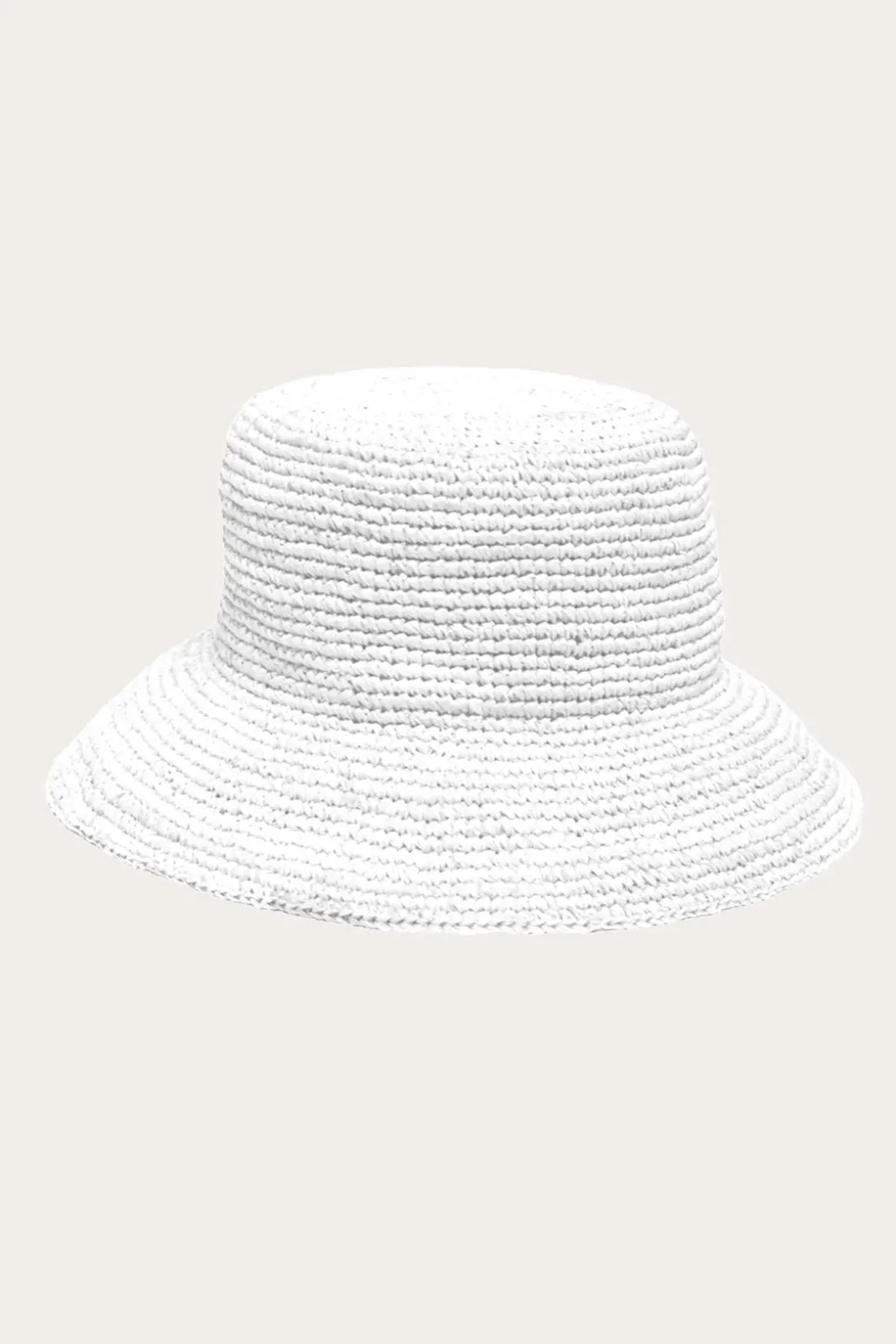 Vitamin A Cannes Straw Bucket Hat White Recycled Straw