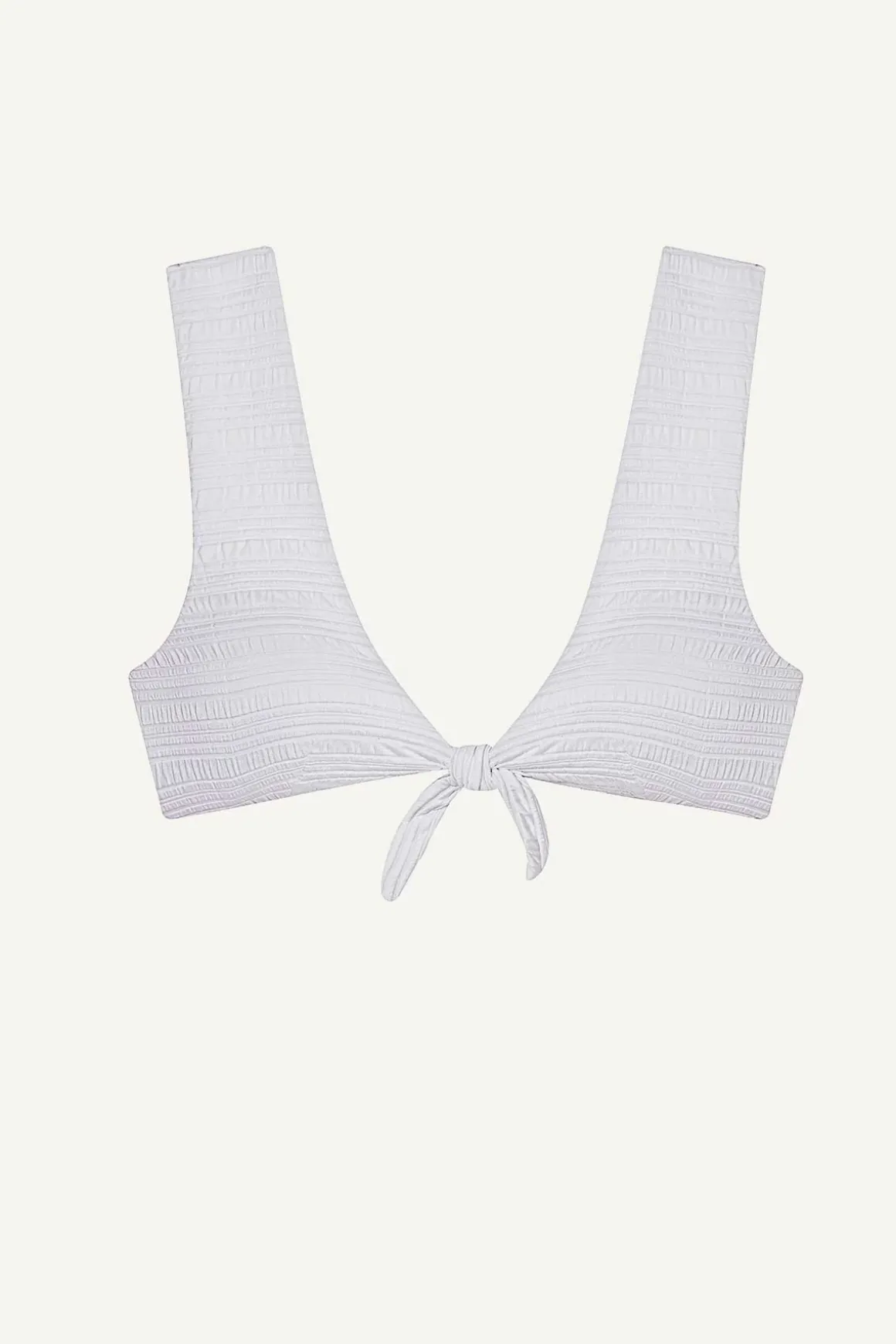 Vitamin A Cassia Crop Top White Seersucker Stripe
