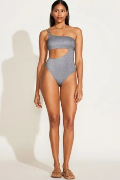 Vitamin A Cosmo One Shoulder One Piece Twilight Metallic