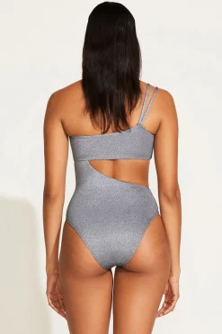 Vitamin A Cosmo One Shoulder One Piece Twilight Metallic