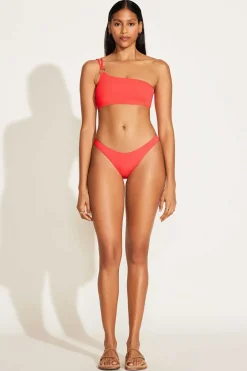 Vitamin A Cosmo One Shoulder Top Coral Glow EcoRib BT