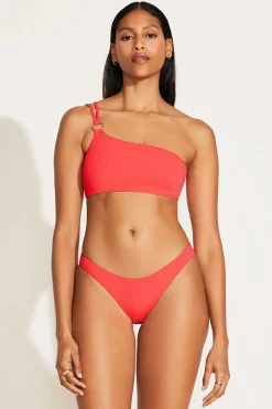 Vitamin A Cosmo One Shoulder Top Coral Glow EcoRib BT