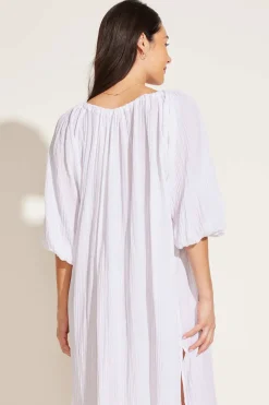 Vitamin A Costa Caftan White Crinkle Organic Cotton