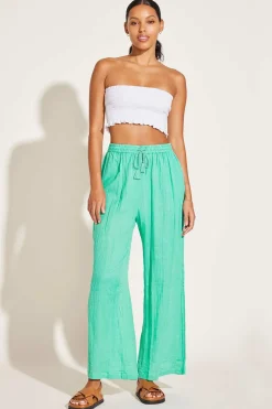 Vitamin A Costa Pant Seafoam Crinkle Organic Cotton
