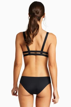 Vitamin A Emelia Triple Strap Bottom Black EcoLux