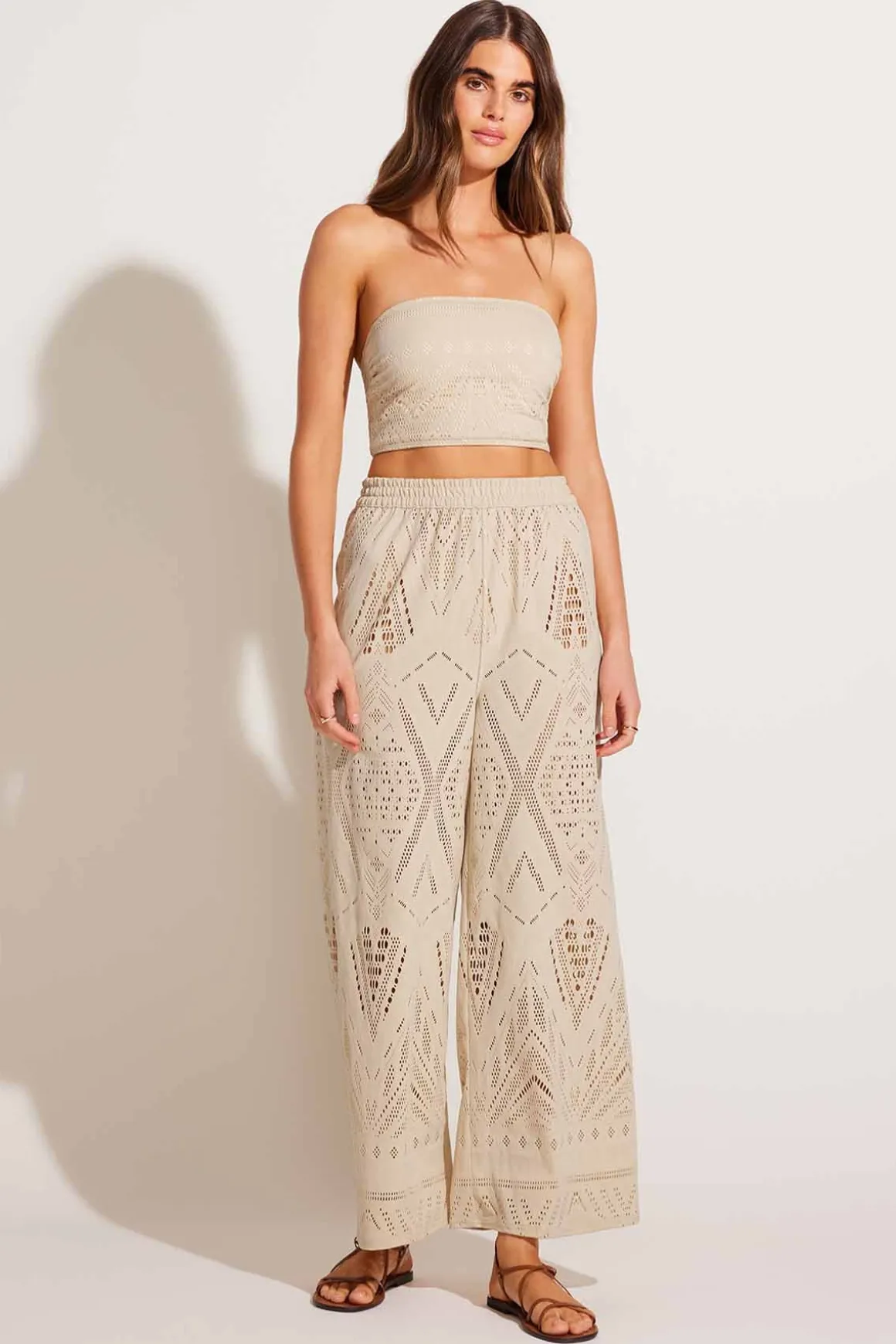 Vitamin A Farrah Pant Natural Calico Crochet