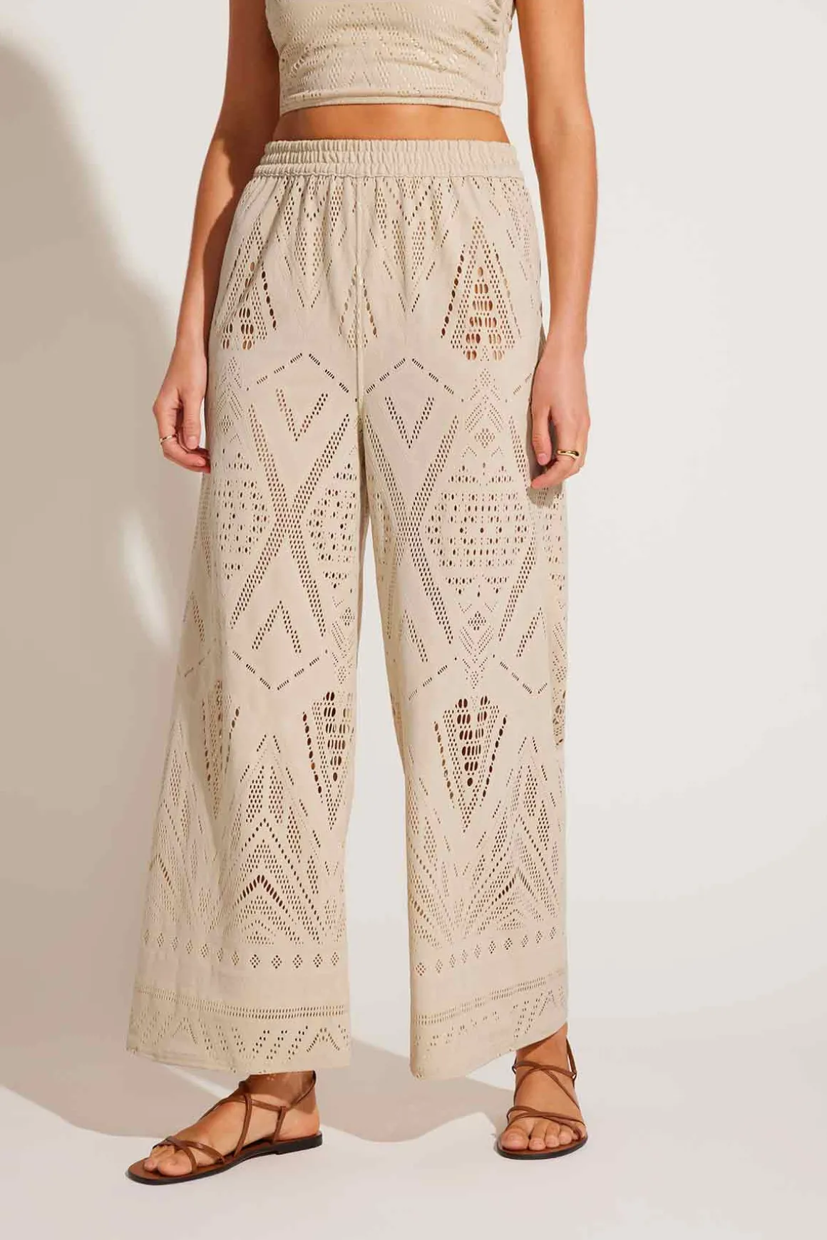 Vitamin A Farrah Pant Natural Calico Crochet