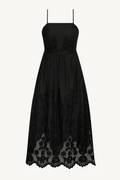 Vitamin A Flora Dress Black Beachside Broderie